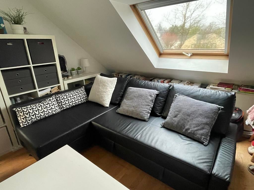 Canapé lit méridienne noir IKEA :, Huis en Inrichting, Zetels | Complete zithoeken, Gebruikt, Kunststof, Ophalen
