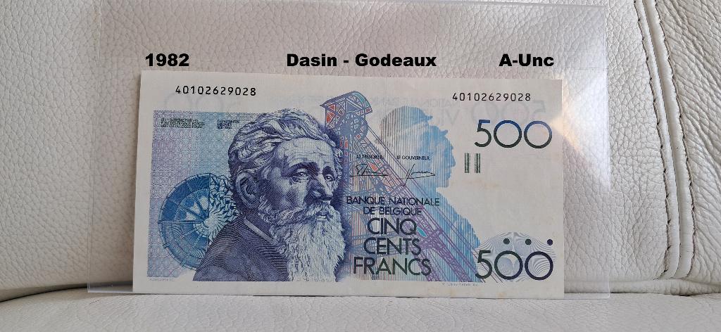 500 frank Meunier - Dasin - Godeaux - A-unc, Postzegels en Munten, Bankbiljetten | België, Verzenden, Los biljet