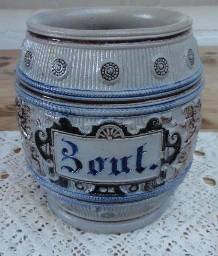 SALE Zeldzame antieke zoutpot met engeltjes / cherubijnen, Antiek en Kunst, Antiek | Keramiek en Aardewerk, Ophalen of Verzenden