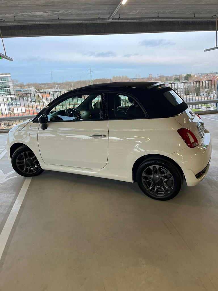 Fiat 500 CABRIO Speciaal editie HEY GOOGLE, Auto's, Fiat, Particulier, ABS, Hybride Elektrisch/Benzine, Cabriolet, Wit, Zwart