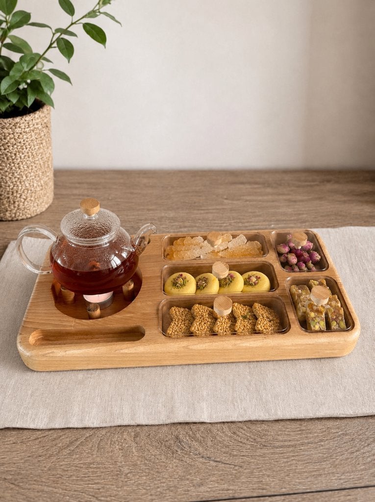 Planche à servoir/assiette à thé en bois faite à la main, Maison & Meubles, Enlèvement, Comme neuf, Bois, Autres types