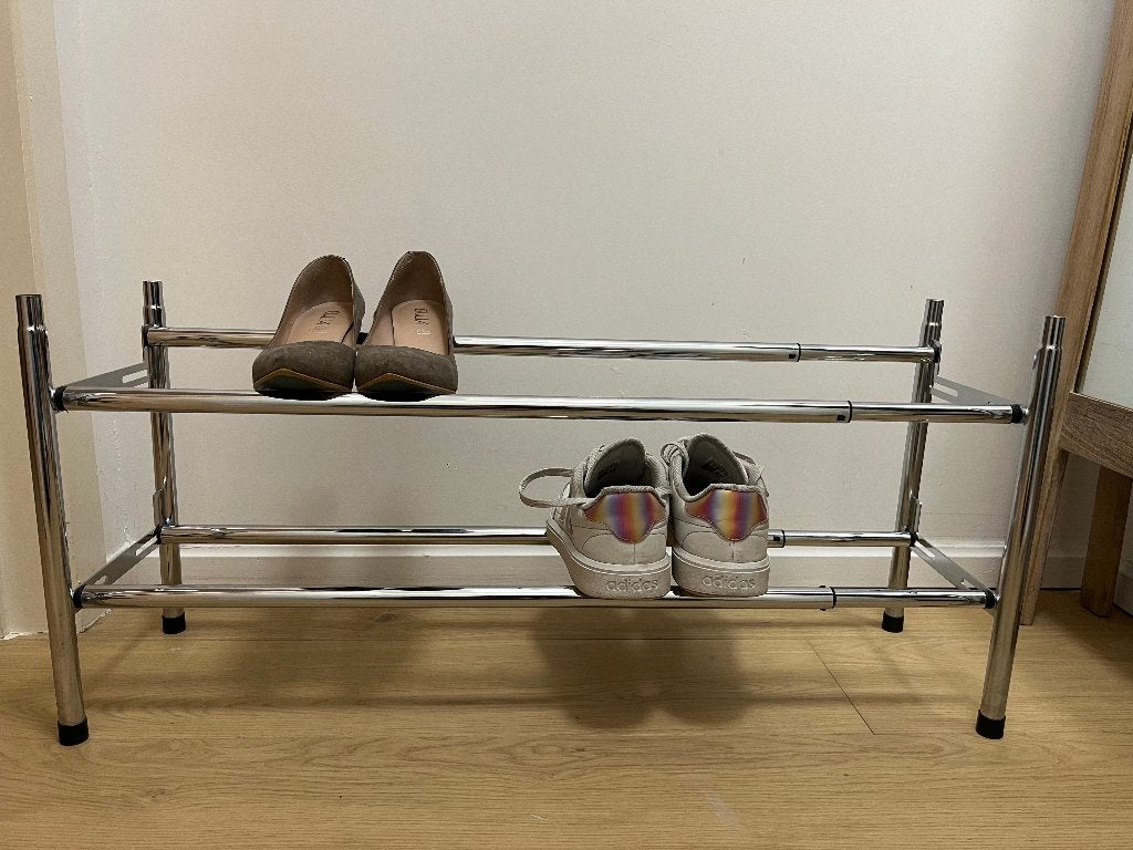 Lot de 2 étagères à chaussures extensibles et empilables, Démontable, Comme neuf, Enlèvement, Étagère