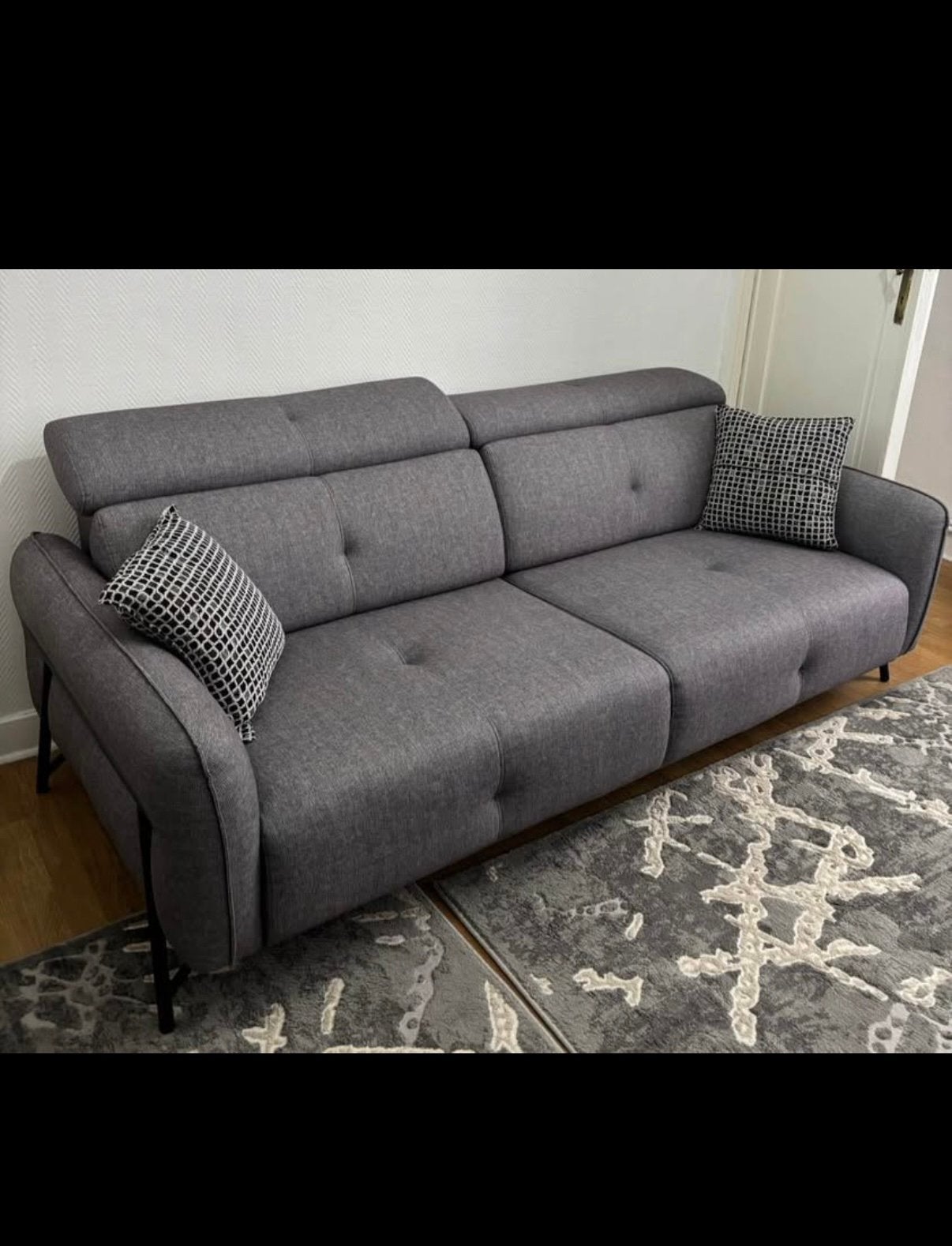Deux canapés/canapés-lits 3 places à vendre — comme neufs, Maison & Meubles, 200 à 250 cm, Banc droit, Comme neuf, Enlèvement