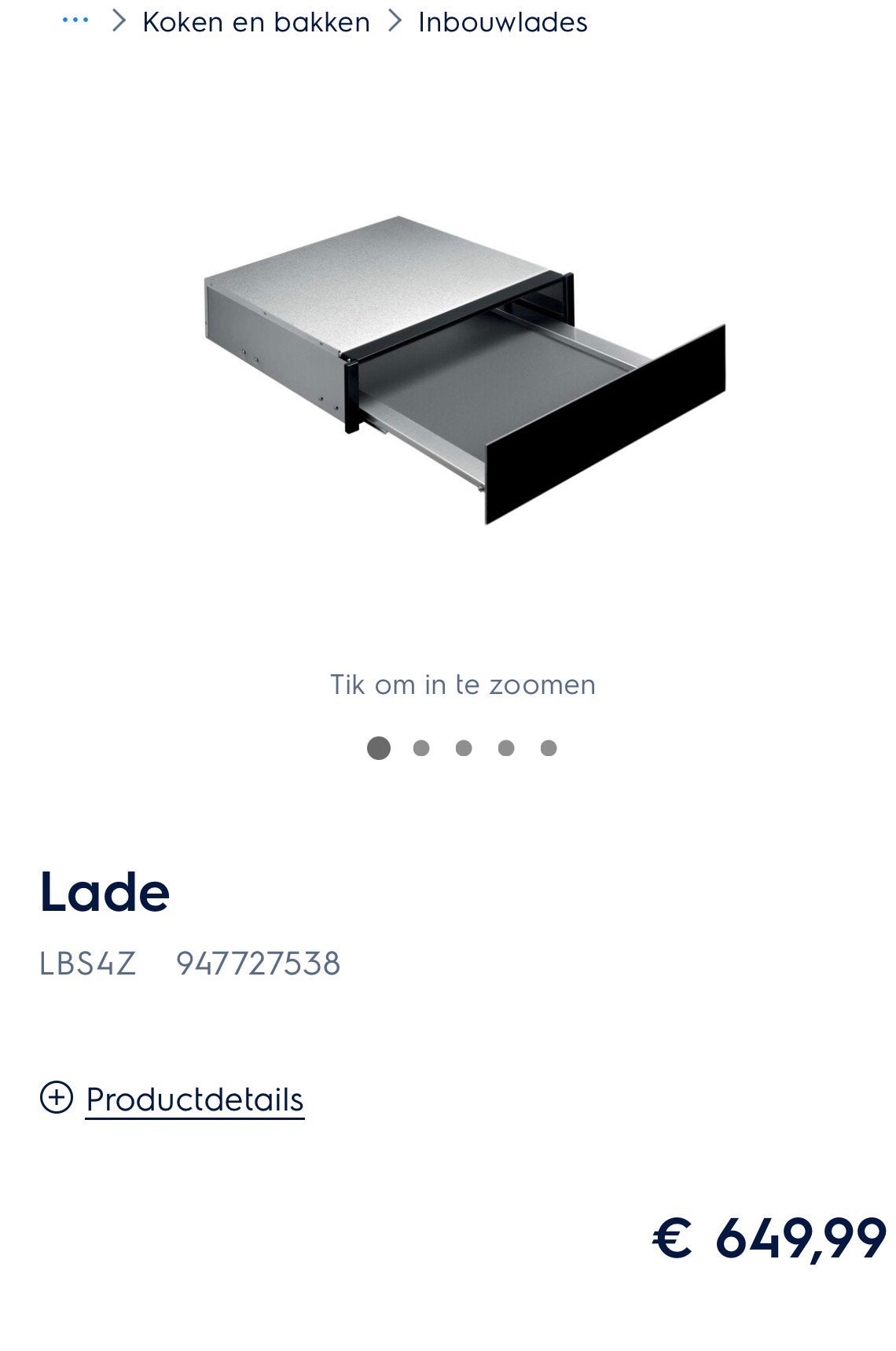 Warmhoudlade electrolux LBS4Z nieuw in de doos, Ophalen, Nieuw