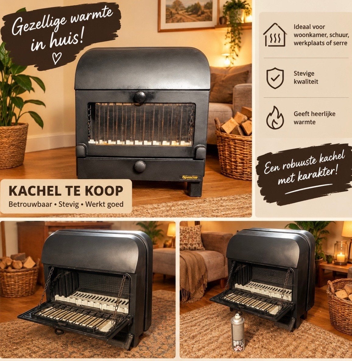hout kachel, Enlèvement ou Envoi