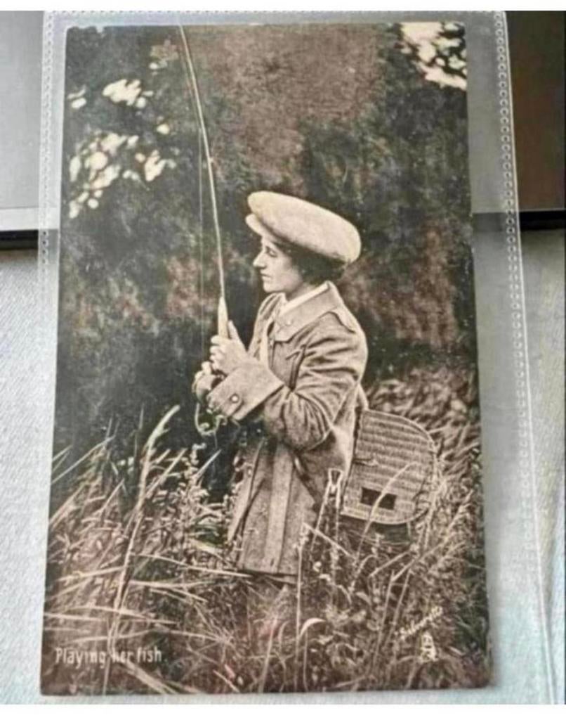 Oude postkaart Silverette The lady Angler 6533. London 1928, Ophalen of Verzenden, 1920 tot 1940, Gelopen, Engeland