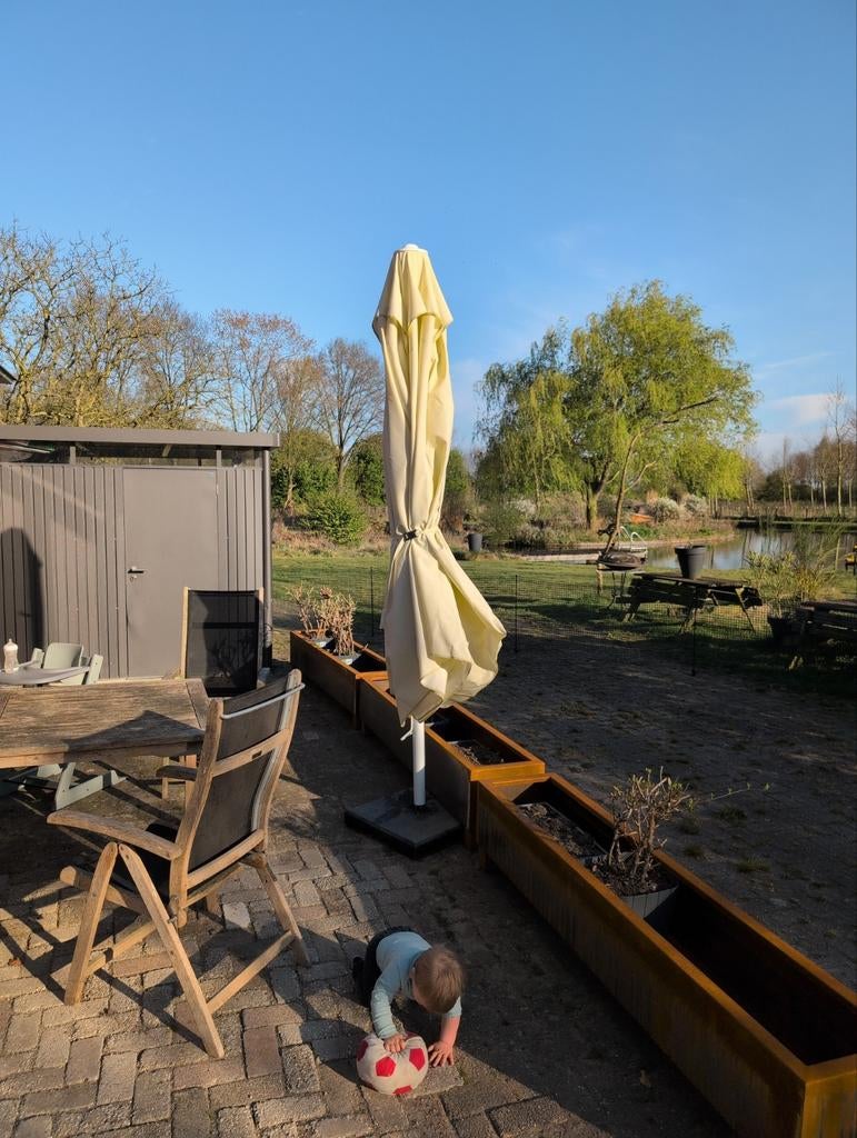 Parrasol, 3x3 of 4x4 Horeca kwaliteit. Antraciet grey, Jardin & Terrasse, Jardin & Terrasse Autre, Enlèvement ou Envoi