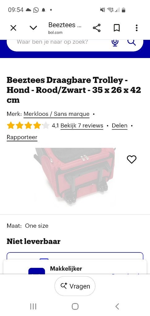 Draagbare honden trolley, Beeztees, Ophalen, Gebruikt, Hondenbuggy