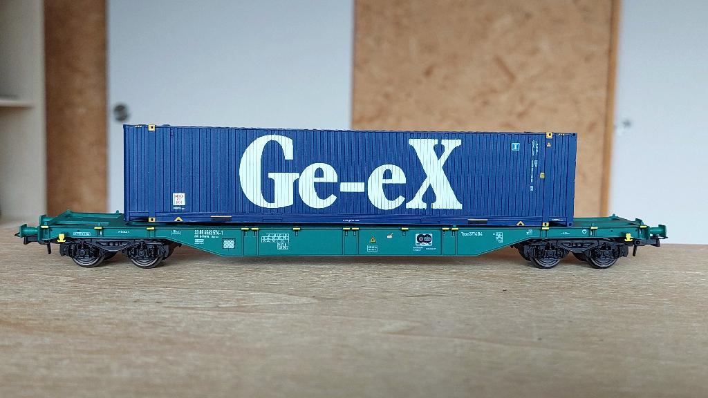 B-MODELS WAGON PORTE CONTENEURS Sgnss Ge-eX HO (M986), Verzenden, Wagon