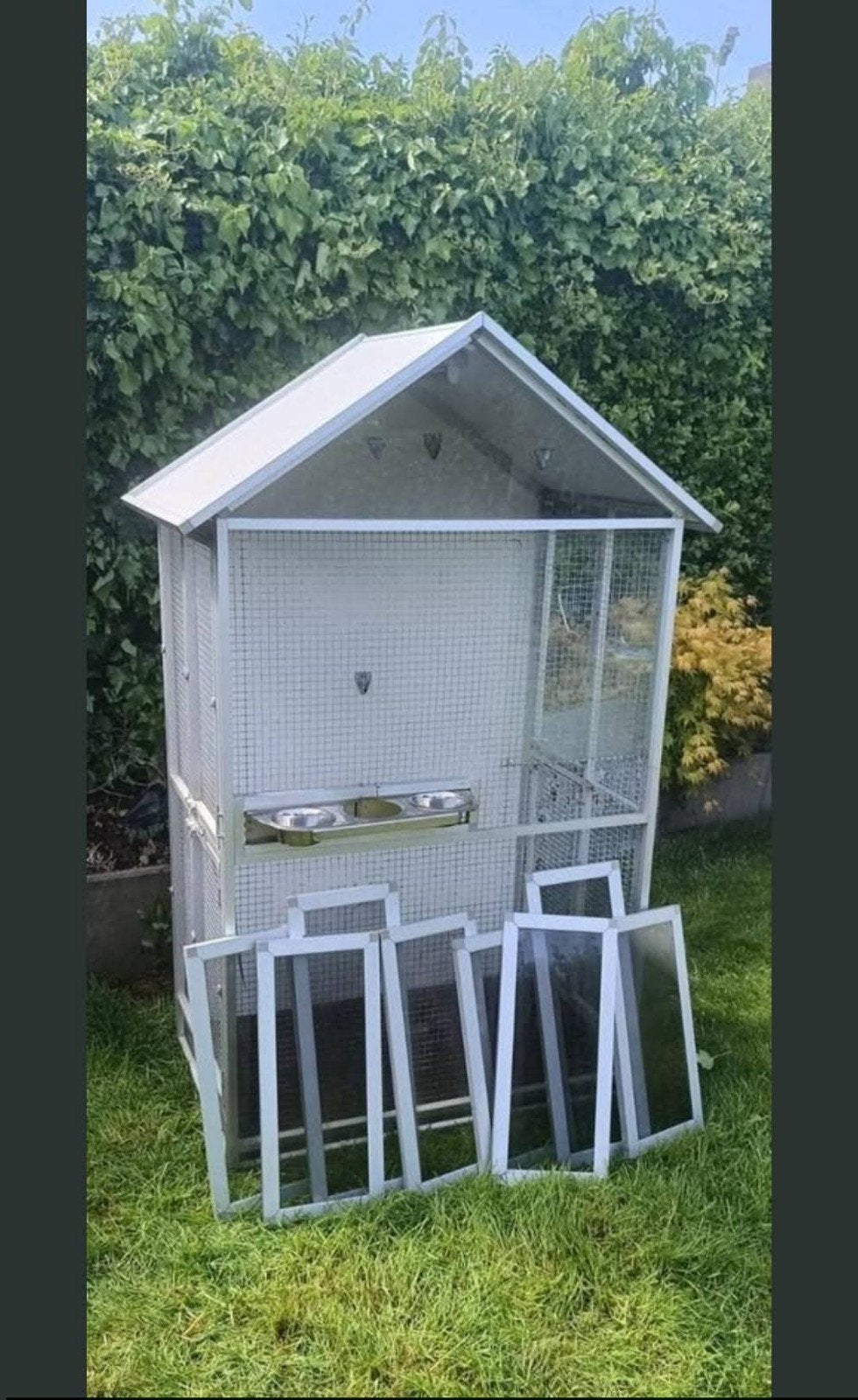 mooie aluminium volière te koop zo goed als nieuw, Dieren en Toebehoren, Vogels | Hokken en Kooien, Ophalen, Zo goed als nieuw