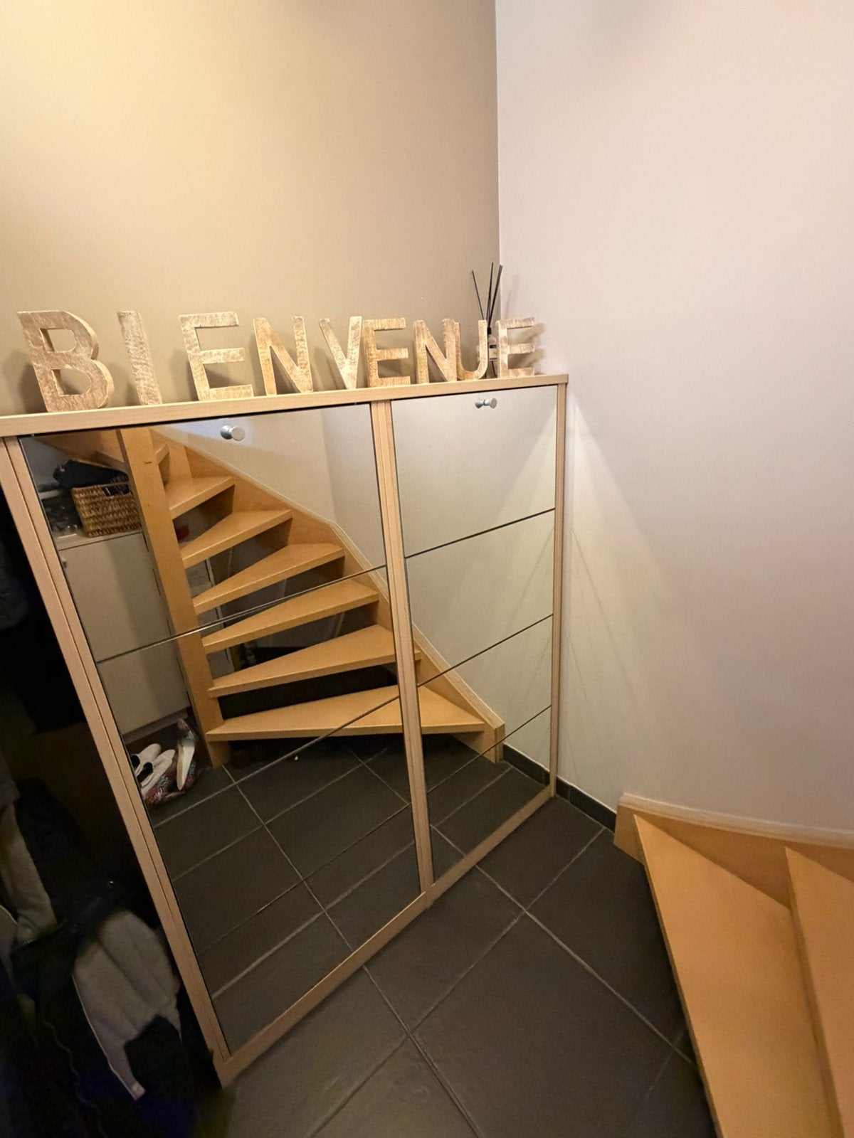 Meuble à chaussures - 48 paires - avec miroirs, Maison & Meubles, Armoires | Armoires à chaussures, Enlèvement, Utilisé, Modern