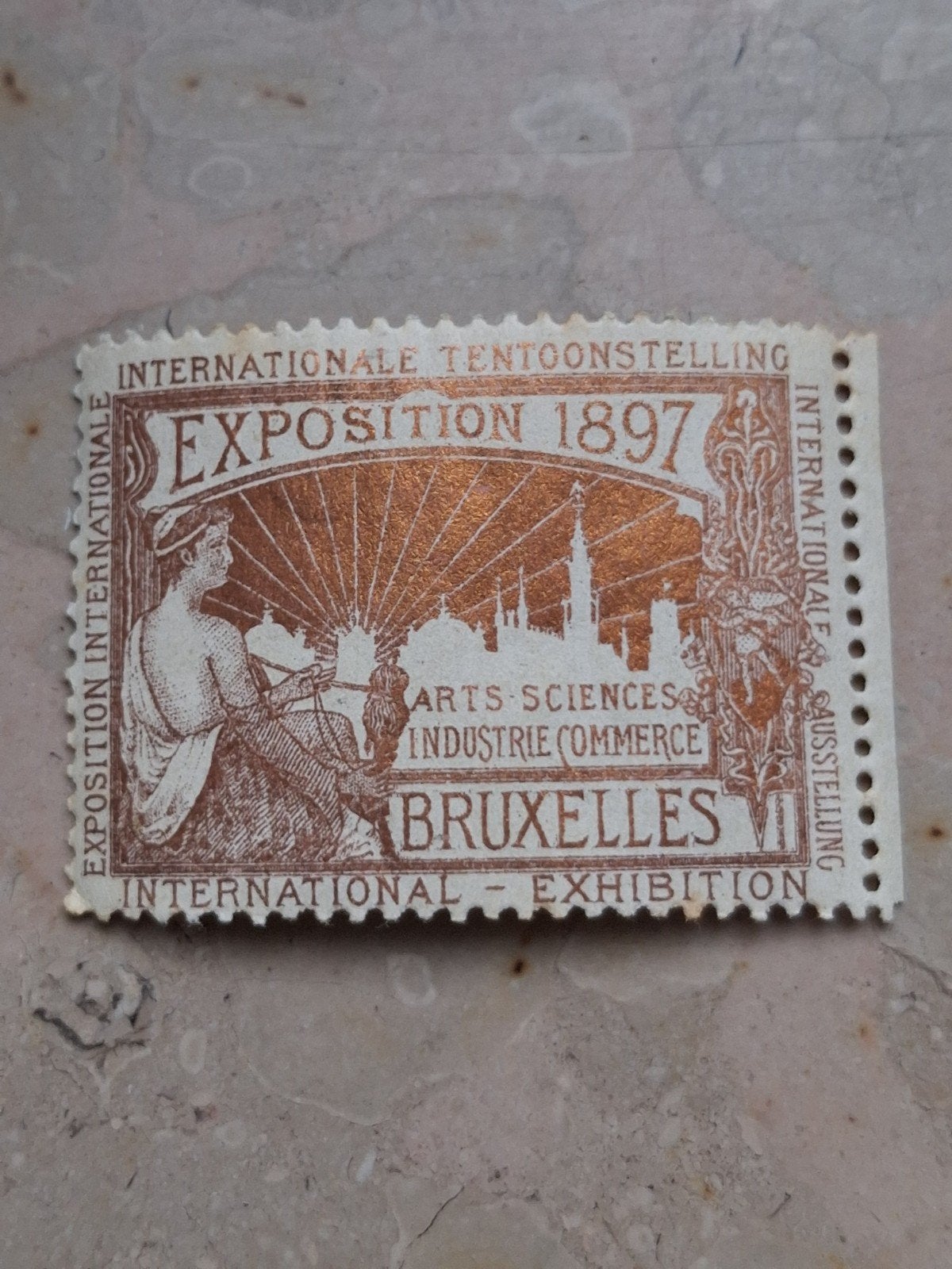 Vignette métallisée  expo 1897, Timbres & Monnaies, Timbres | Europe | Italie, Enlèvement ou Envoi