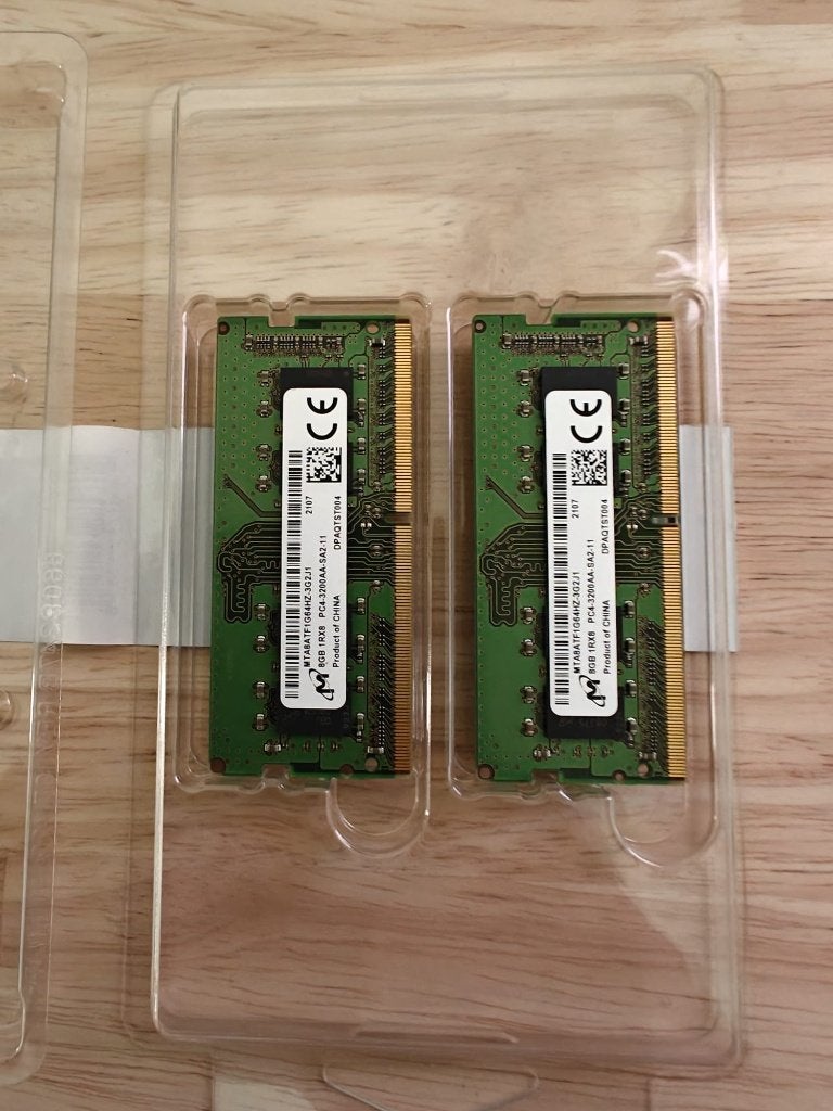 Kit DDR4 SODIMM Micron 16 Go (2 x 8 GB) PC4-3200AA, Enlèvement ou Envoi, DDR4, 8 GB, Utilisé