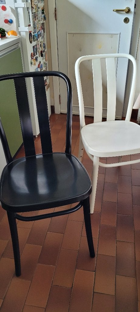chaises de cuisine, 5 pièces, 3 blanches et 2 noires,, Maison & Meubles, Enlèvement, Modern, hedendaags, Cinq, Six Chaises ou plus