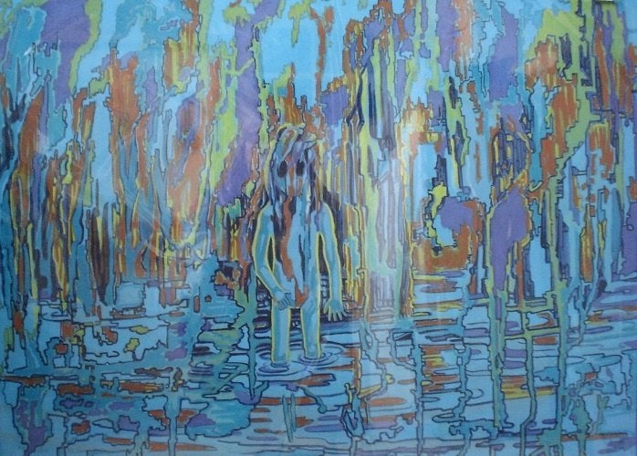 Kunsthandel Gennep - "Verdwaald", Antiquités & Art, Art | Peinture | Moderne, Enlèvement ou Envoi, Papier/carton, Peint à la main