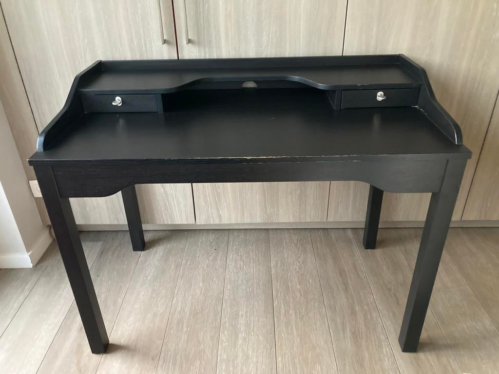 Ikea Gustav bureau zwartbruin, Ophalen, Gebruikt