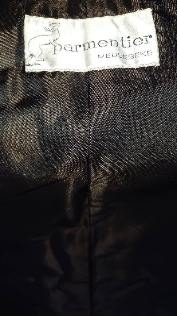 Mooie lange pelsmantel,100% nerts,vintage, Ophalen, Zo goed als nieuw, Maat 38/40 (M), Bruin