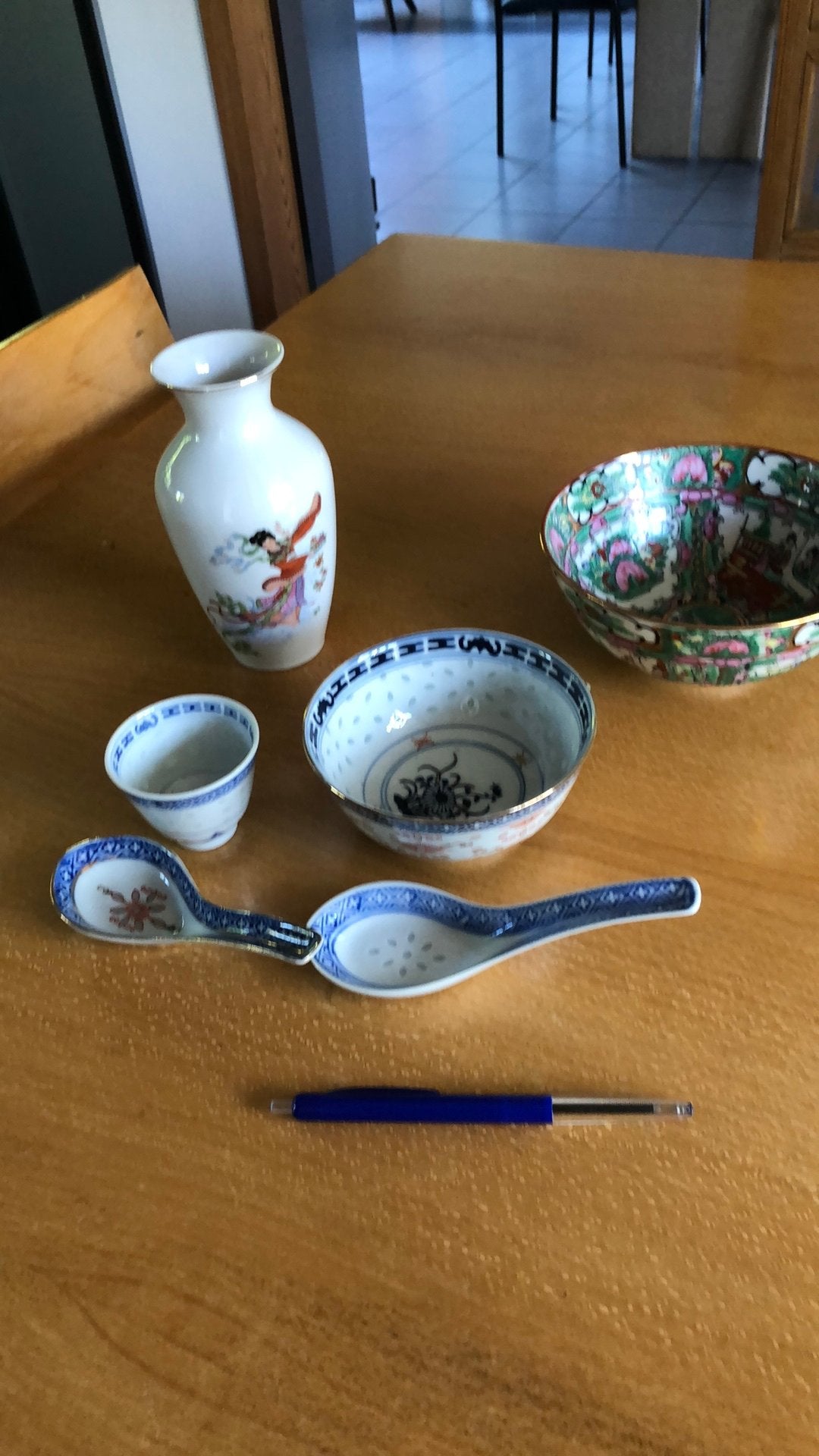 Chinees setje, Ophalen
