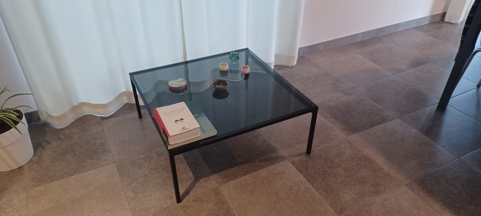 Table basse / de salon carrée, Enlèvement, Verre