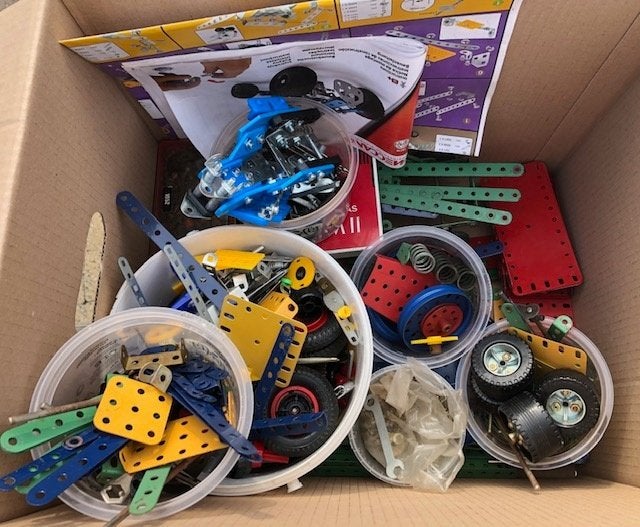 Meccano onderdelen (allerlei) uit de jaren 60/70: 25 euro, Antiek en Kunst, Ophalen