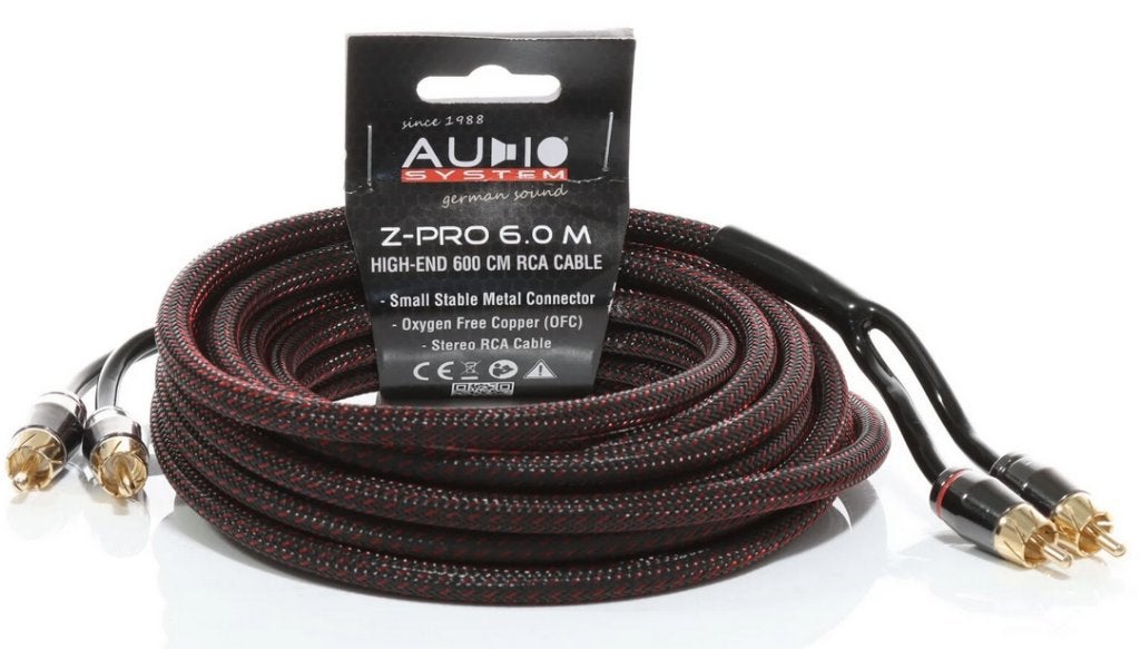 Audio System Z-PRO 6.0 High-End RCA 6 meter / Tulpkabel, Auto diversen, Autospeakers, Nieuw, Ophalen of Verzenden