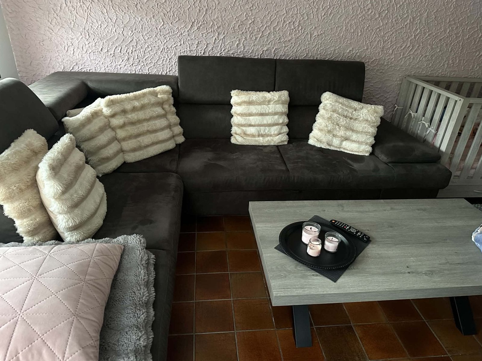 Zeet mooie hoeksalon, Ophalen, Zo goed als nieuw, Stof