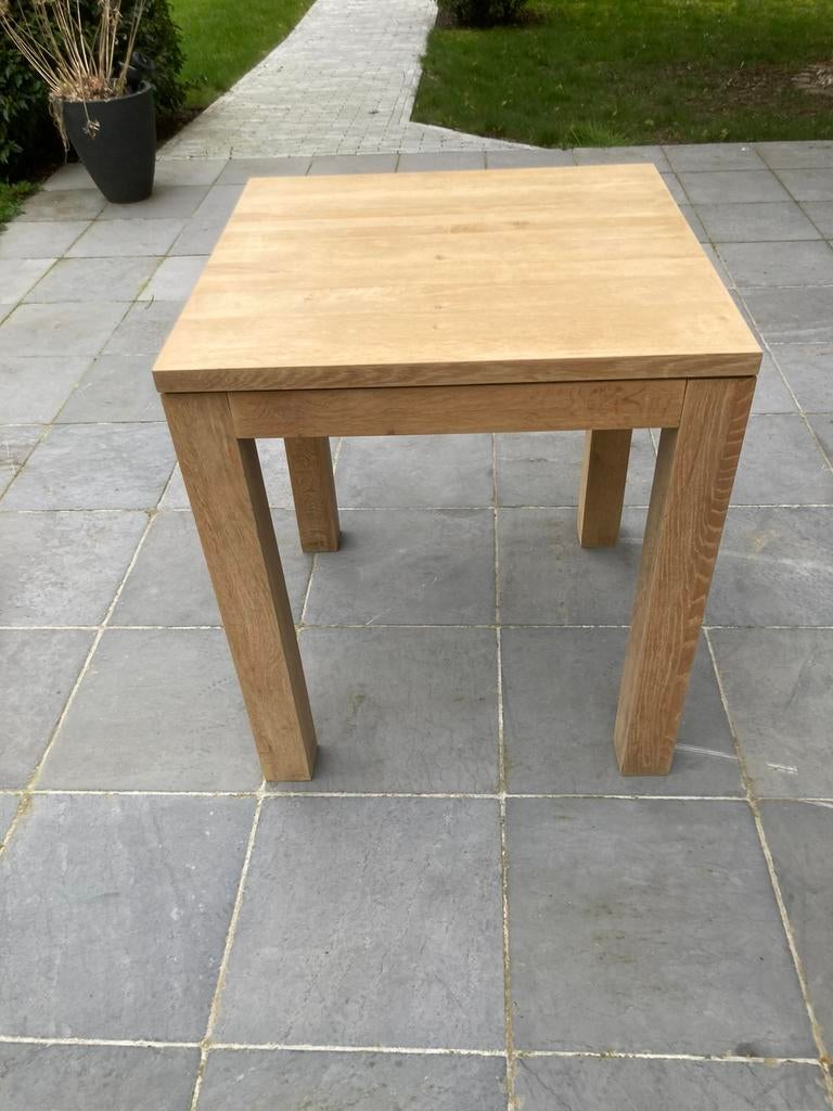 Teak tafel 70 x 70 cm (4x), Ophalen, Zo goed als nieuw