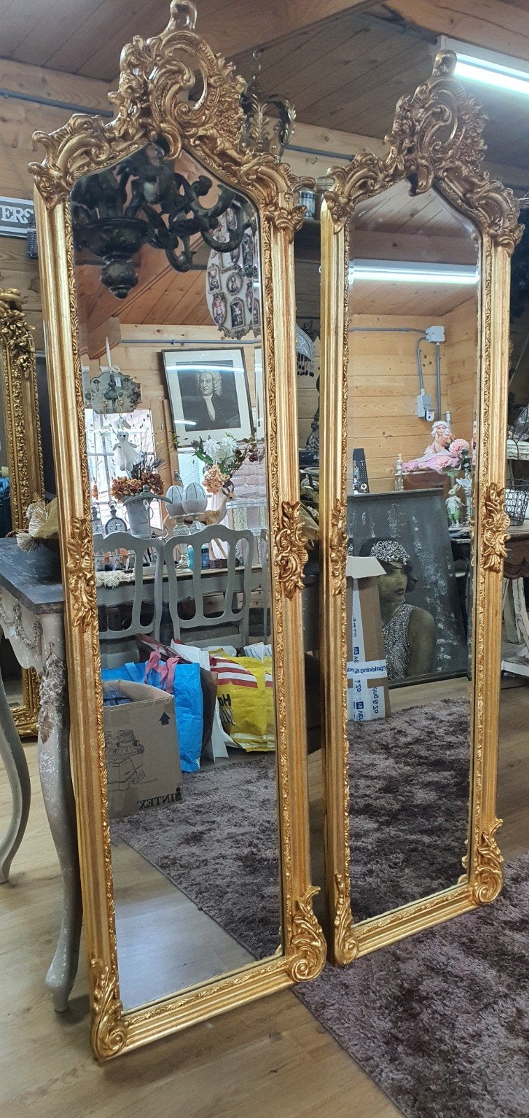 Prachtige gouden barok spiegel set, Ophalen