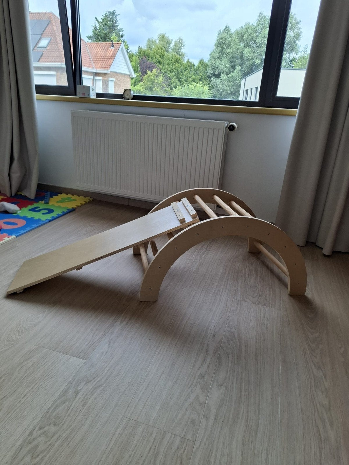 Klimboog met ladder/glijbaan, Ophalen