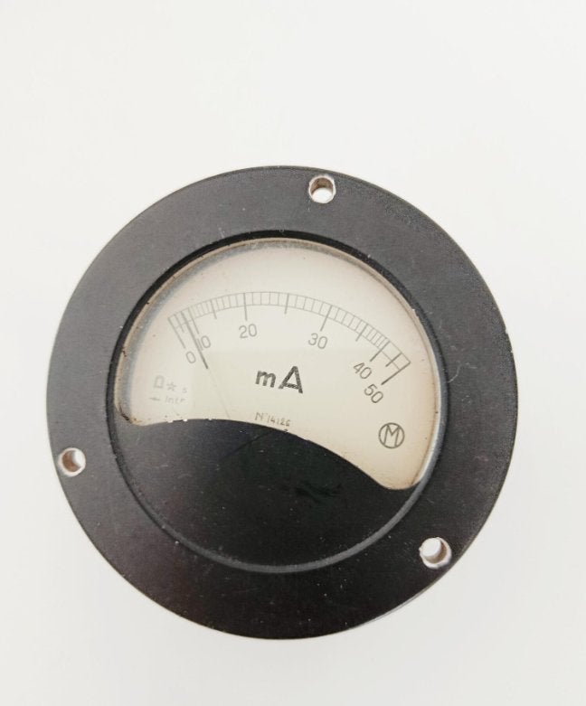 Antieke milliammeter 0–50 mA • Vintage meetinstrument, Ophalen of Verzenden