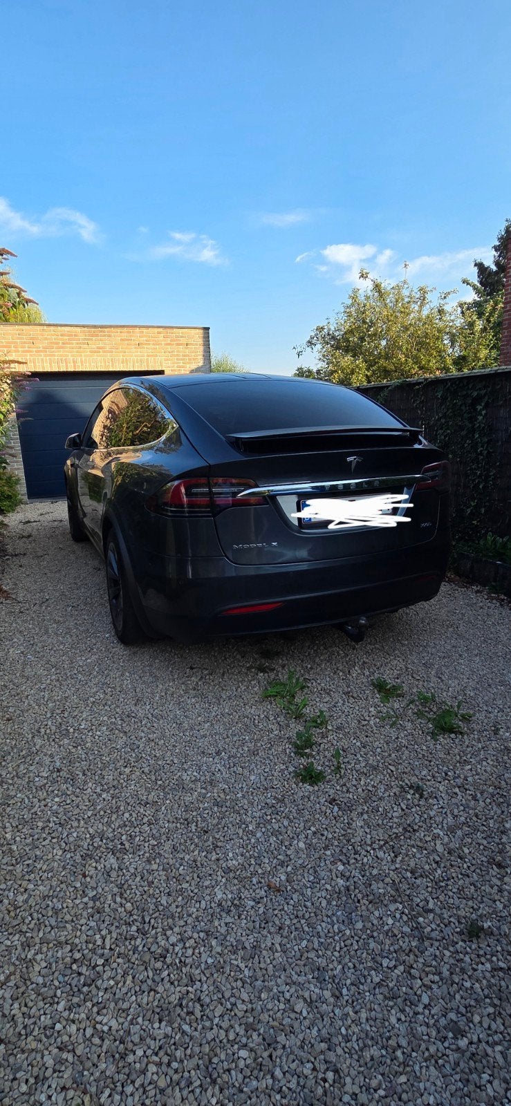 tesla model X 100D, Auto's, Automaat, Zwart, 7 zetels, Leder