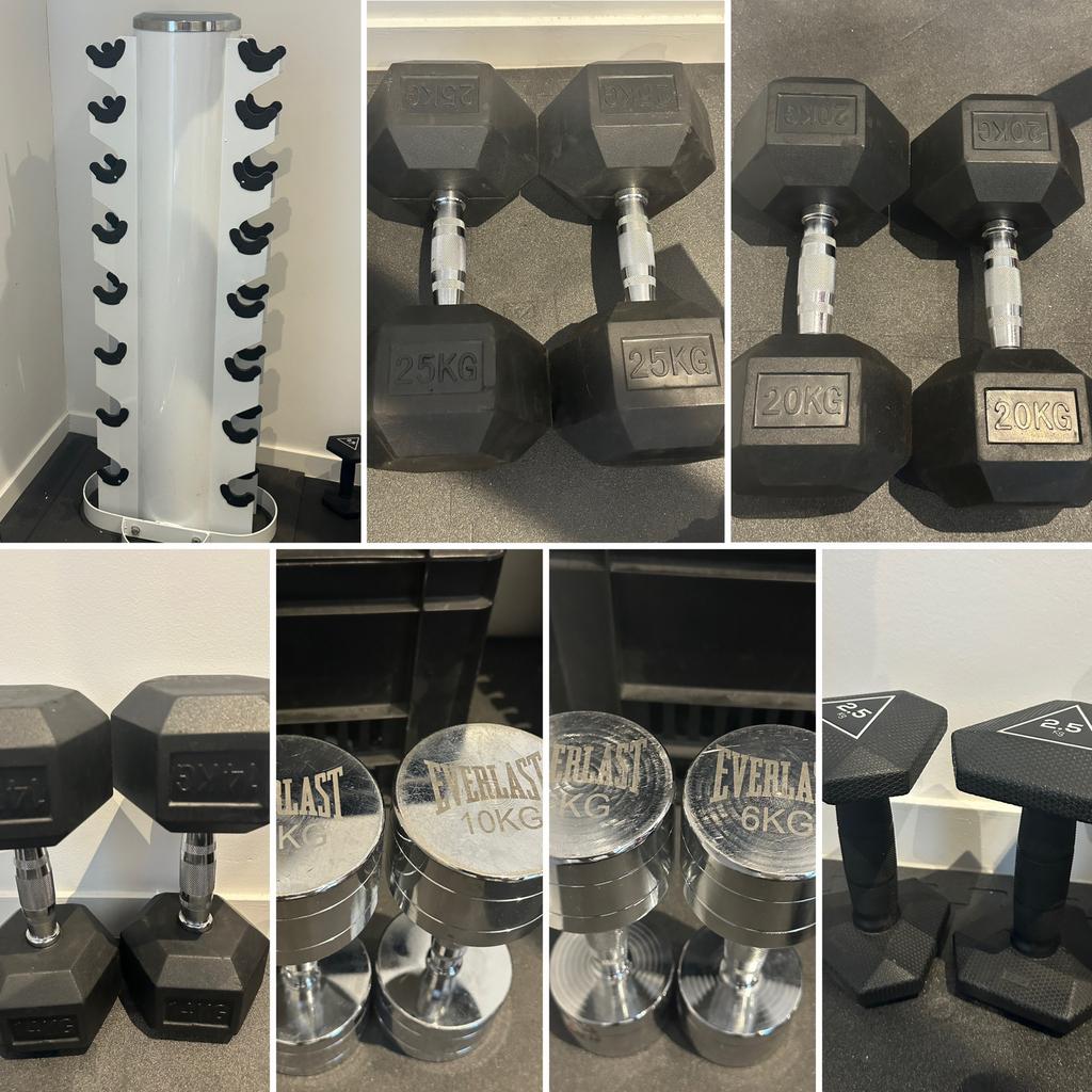 LOT COMPLET HALTÈRES + RACK FITNESS, Sport en Fitness, Fitnessmaterialen, Ophalen, Gebruikt