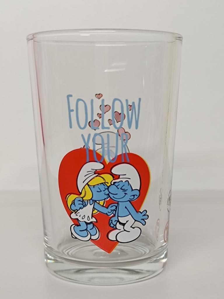 Smurfen Peyo Bister Smurfin & Amore Smurf 2020 glas, Ophalen of Verzenden, Smurfin