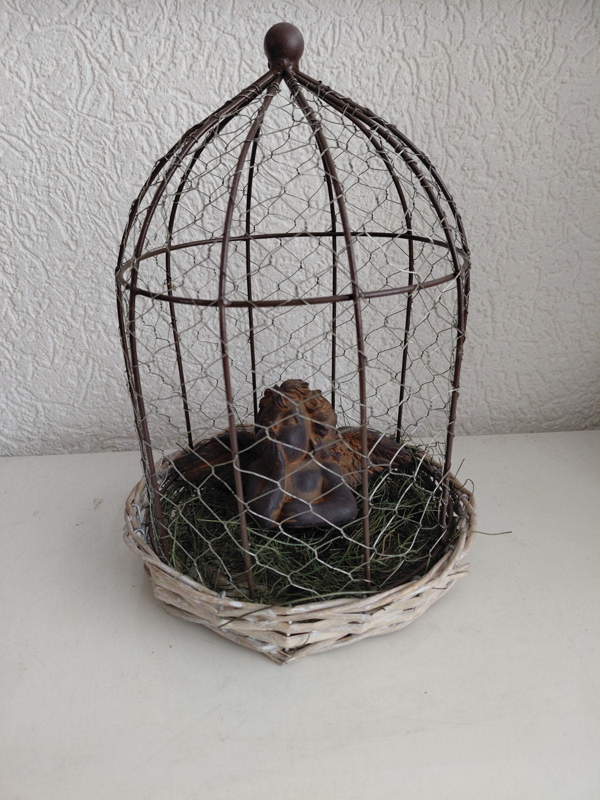 Decoratief engel in kooi, Antiek en Kunst, Ophalen of Verzenden