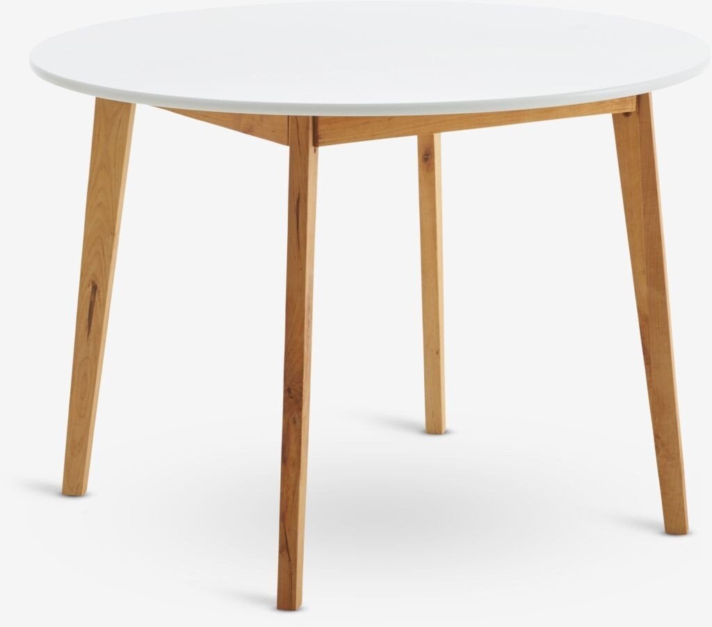 Tafel JEGIND Ø105 wit/naturel, Huis en Inrichting, Ophalen