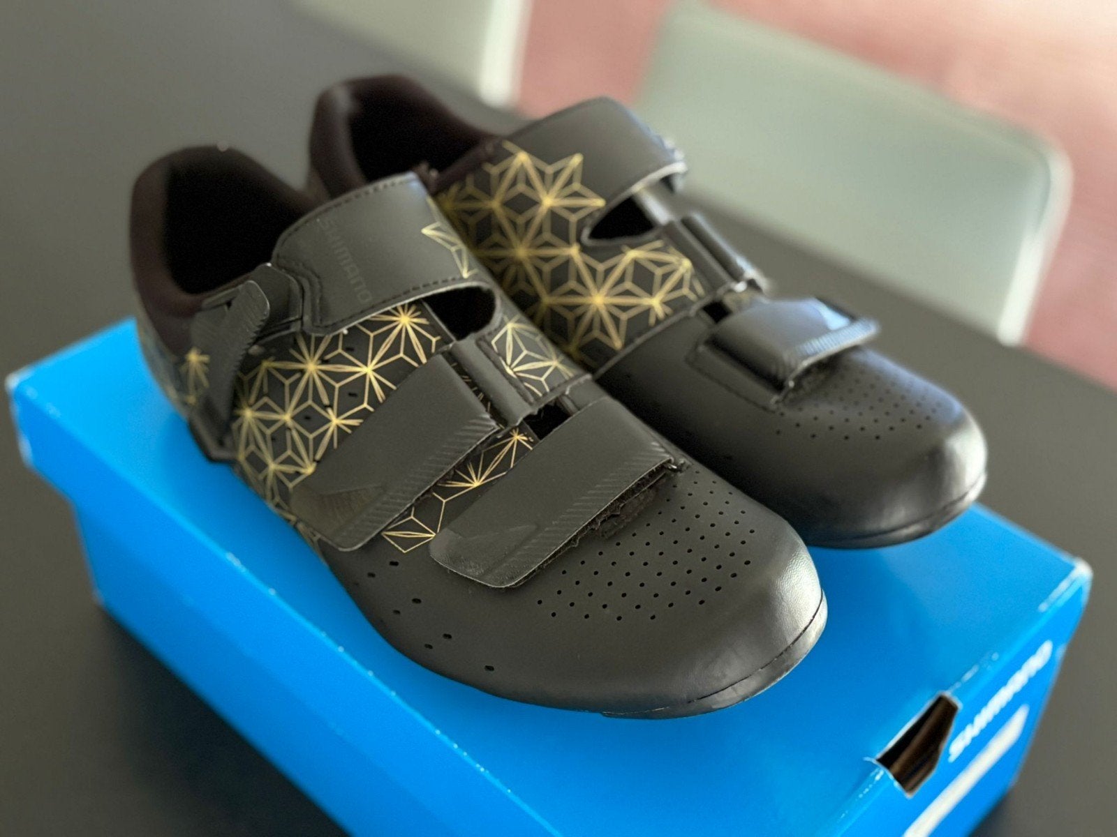 Shimano RP3 black/gold fietsschoenen maat 46, Ophalen of Verzenden