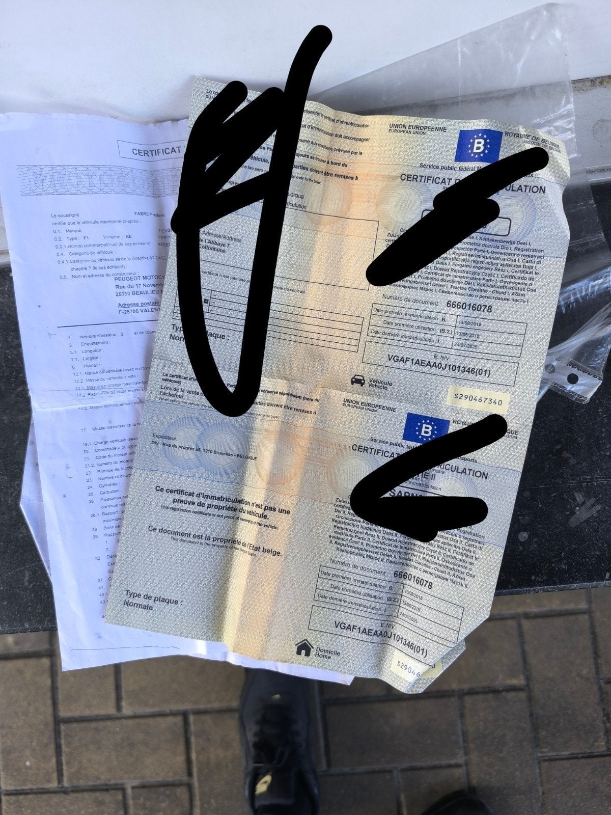 Papier d'immatriculations et le conformité, Vélos & Vélomoteurs, Enlèvement ou Envoi