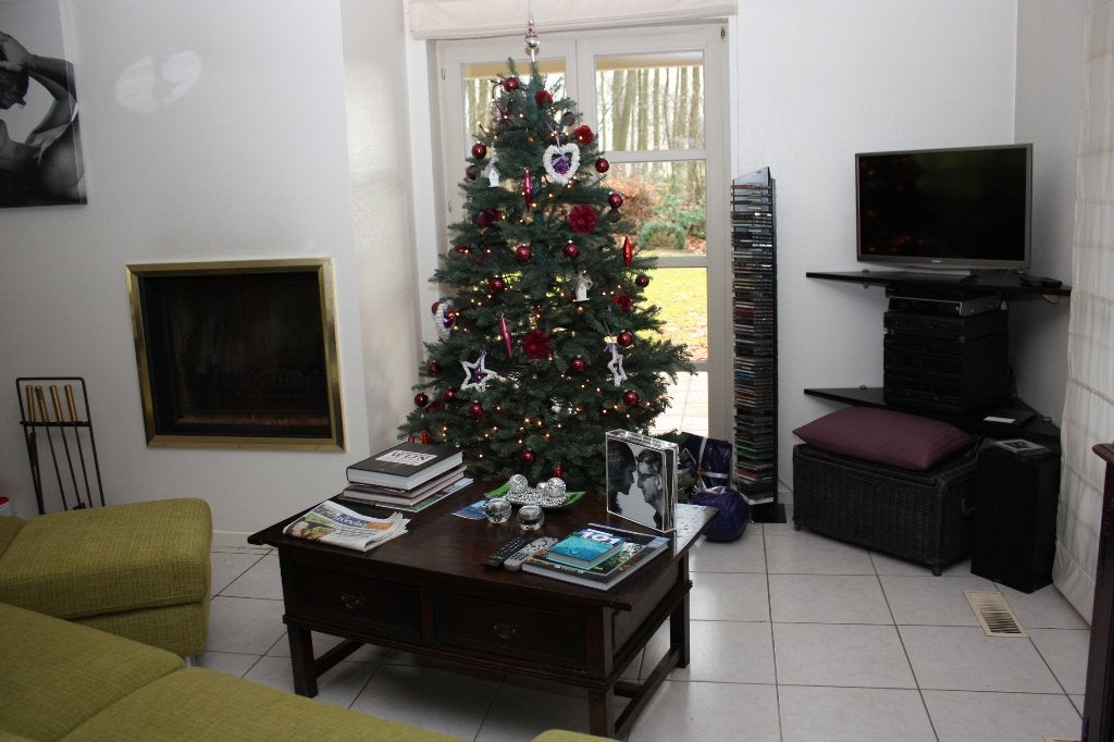 Sapin de Noël avec lumières et décorations, Enlèvement, Comme neuf