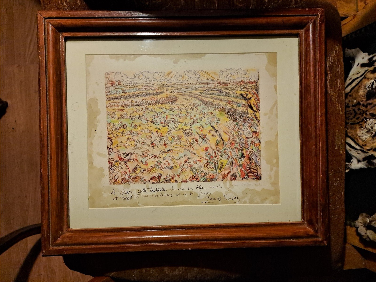 James Ensor " Gulden Sporenslag ", Ophalen of Verzenden, Achter glas