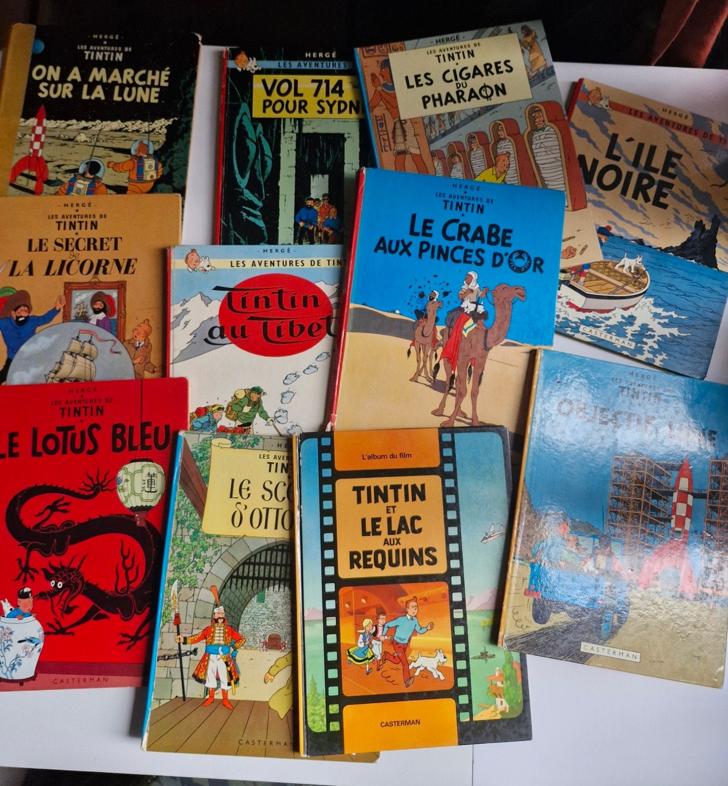 BD Tintin 11 vintage albums jaar 60 in goede staat., Ophalen