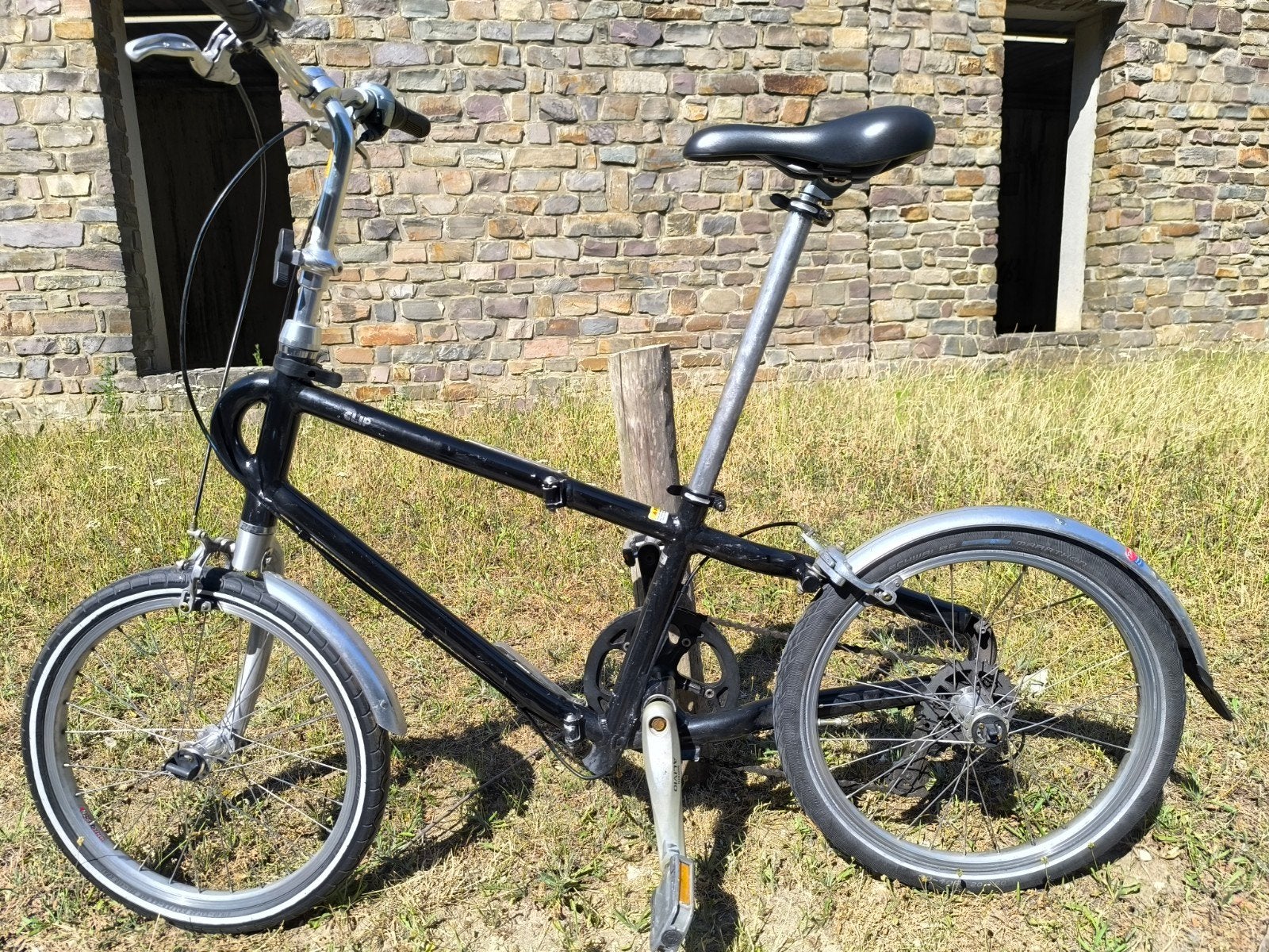 Zwart Vouwfiets CLIP mooie staat lightweight, 20 inch of meer, Velgrem, Versnellingen, Zo goed als nieuw