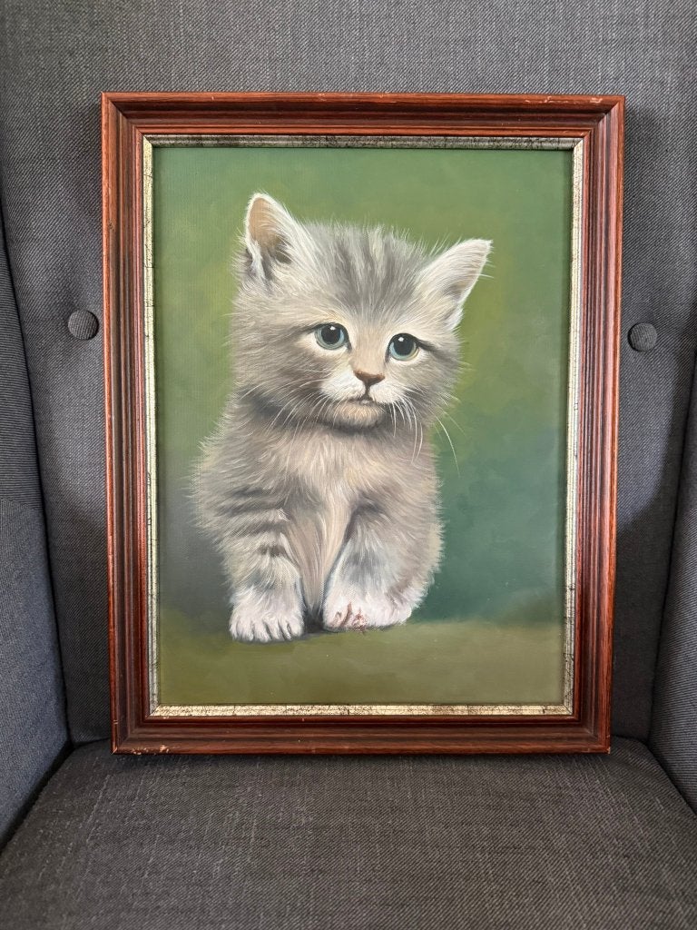 Schilderij kat/kitten, Antiek en Kunst, Ophalen of Verzenden