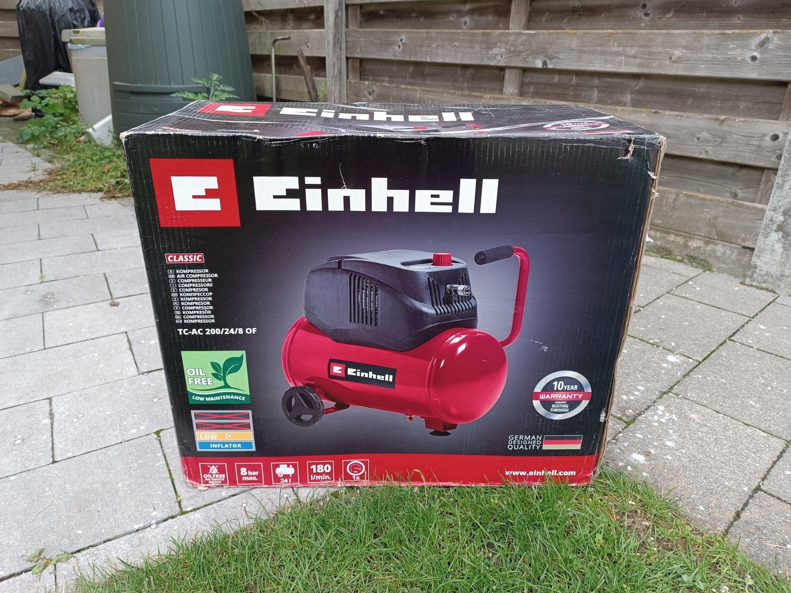 Einhell TC-AC 200/24/8 OF olievrije persluchtcompressor, Doe-het-zelf en Bouw, Ophalen, Mobiel, 6 tot 10 bar, Nieuw