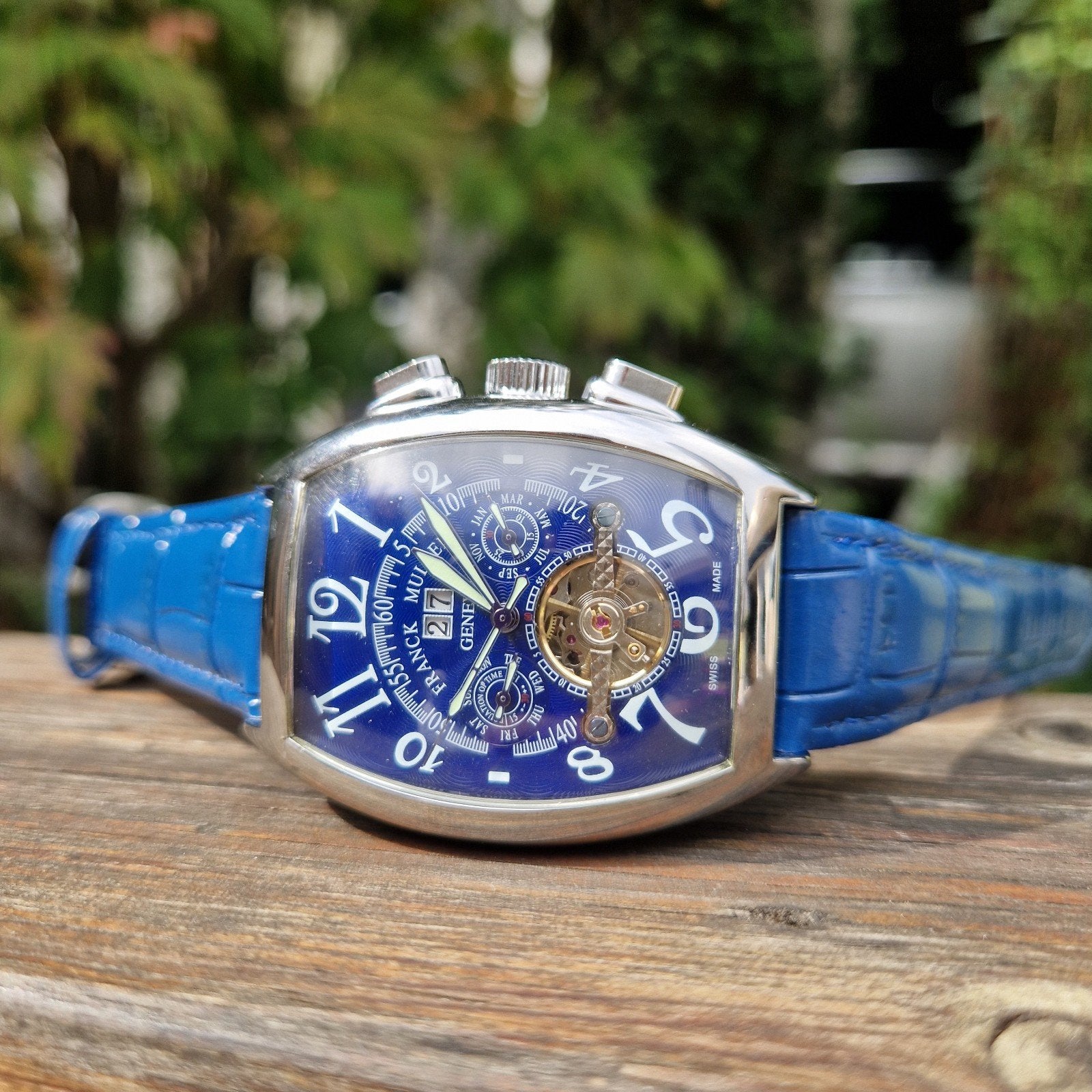 mooie horloge zilver en blauw, Handtassen en Accessoires, Ophalen of Verzenden, Blauw, Zilver