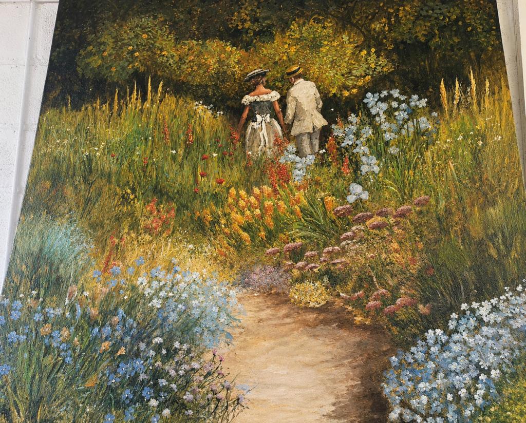 Grande peinture sur toile XXL italienne vintage, Enlèvement ou Envoi