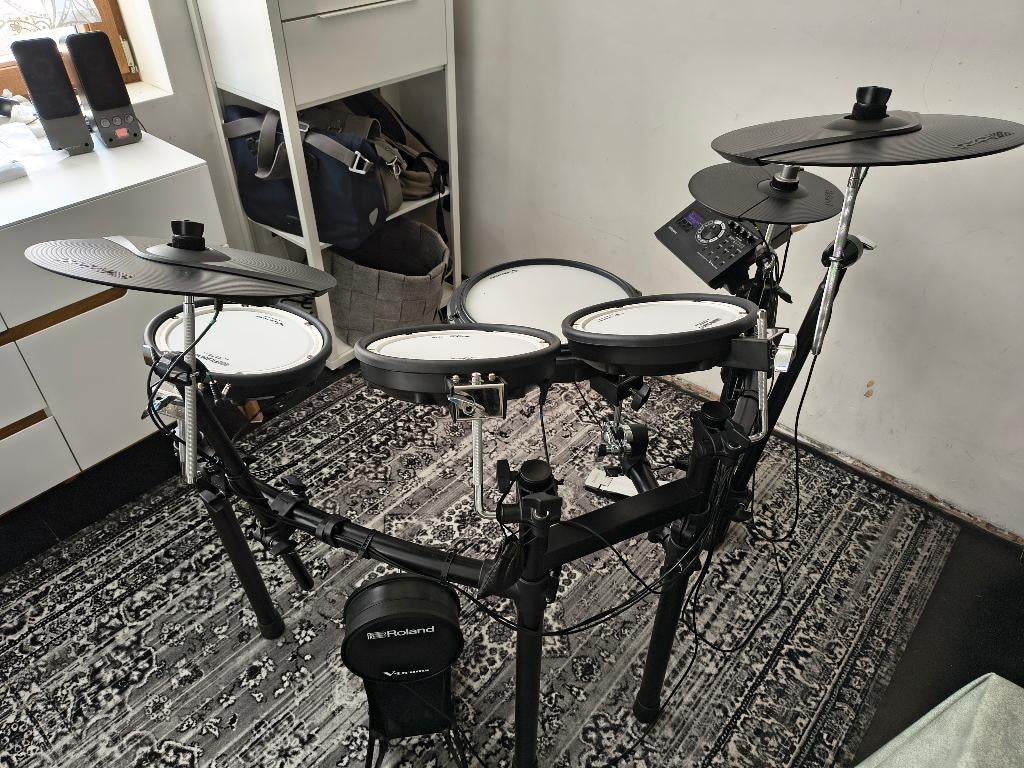 Roland TD-17KV elektronisch drumstel met Pearl kick pedaal, Ophalen, Gebruikt, Roland, Elektronisch