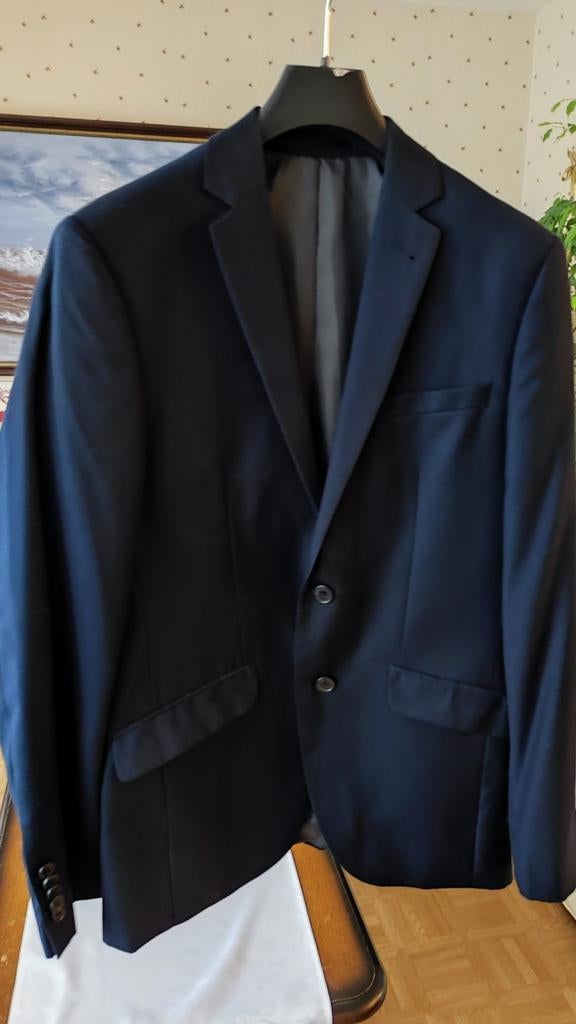 Kostuum vest blauw S maat 44 slim fit, perfecte staat., Kleding | Heren, Kostuums en vesten, Ophalen, Blauw
