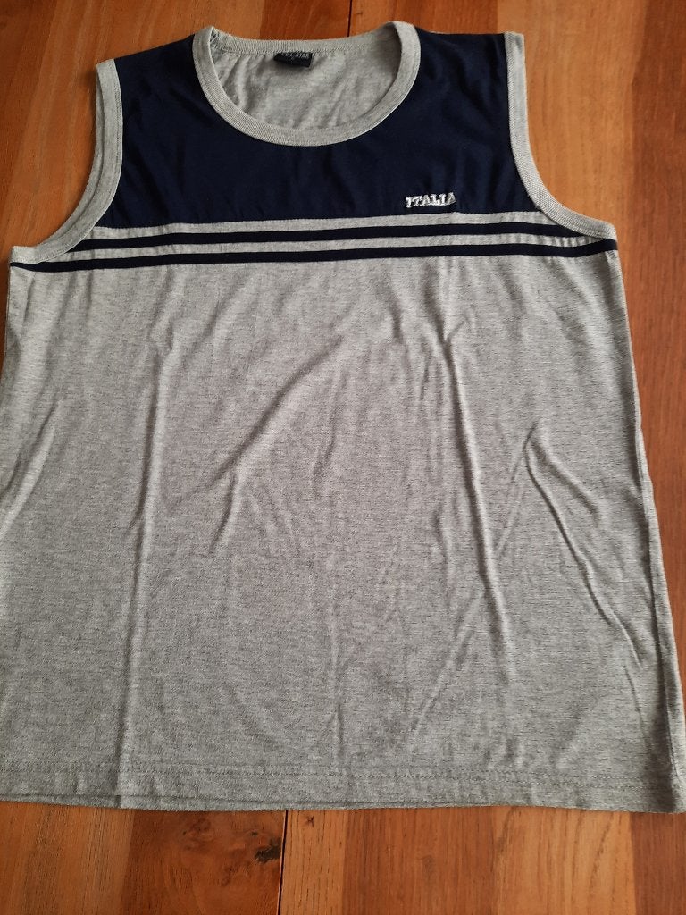 t-shirt zonder mouwen, Maat 48/50 (M), Ophalen of Verzenden, Grijs, Gedragen