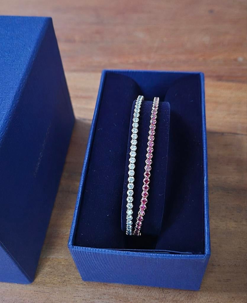 Swarovski dubbele armband, Ophalen of Verzenden, Zilver