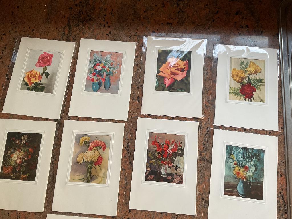 Prachtige oude onbeschreven dubbelen bloemenkaarten, Divers, Cartes de voeux, Enlèvement ou Envoi